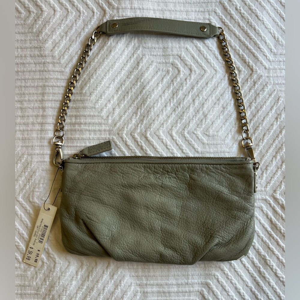 NWT - Kenneth Cole -  Gray Leather Mini Shoulder Bag
